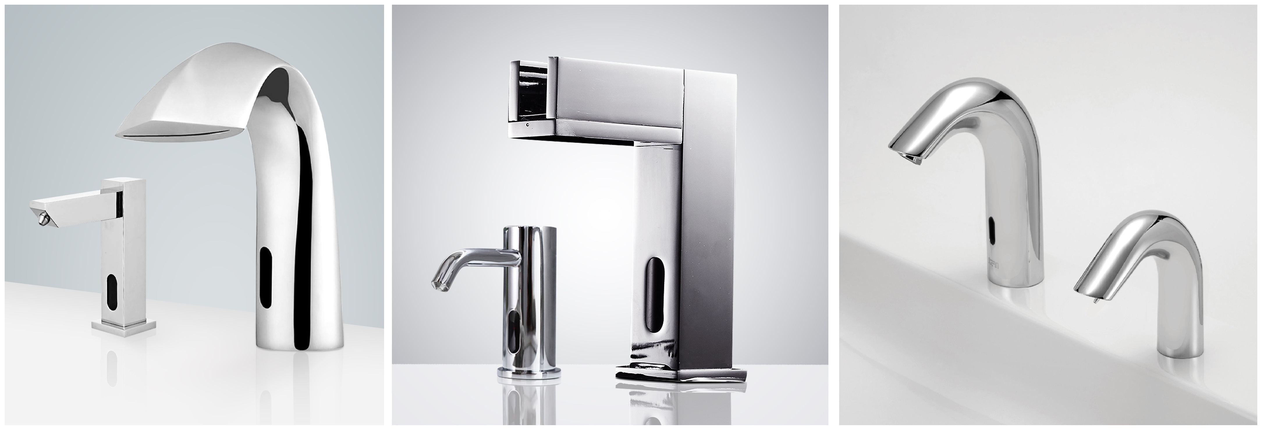 Stainless Steel Touchless Bathroom Faucets & Soap Dispensers